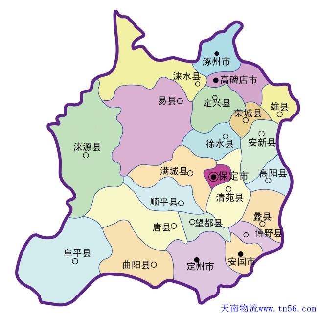 深圳到保定物流地圖