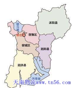 深圳到宿遷市物流地圖