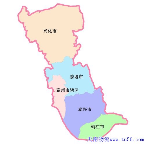 深圳到泰州市物流地圖