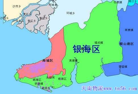 深圳到北海市物流地圖