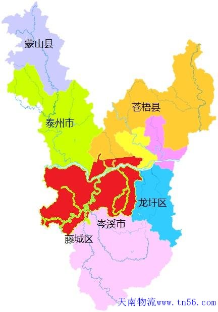 深圳到梧州市物流地圖
